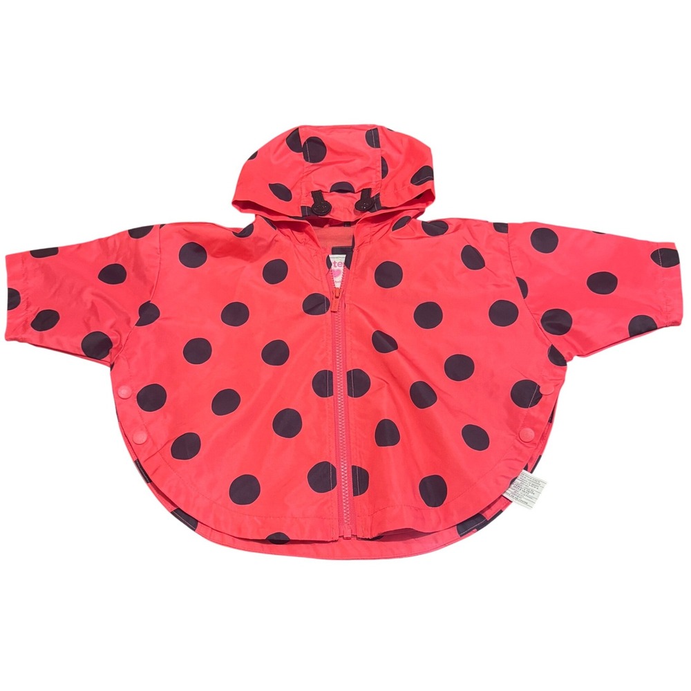Carters Baby Girls Red Ladybug Polka Dot Hooded Rain Poncho Jacket‎ 12M